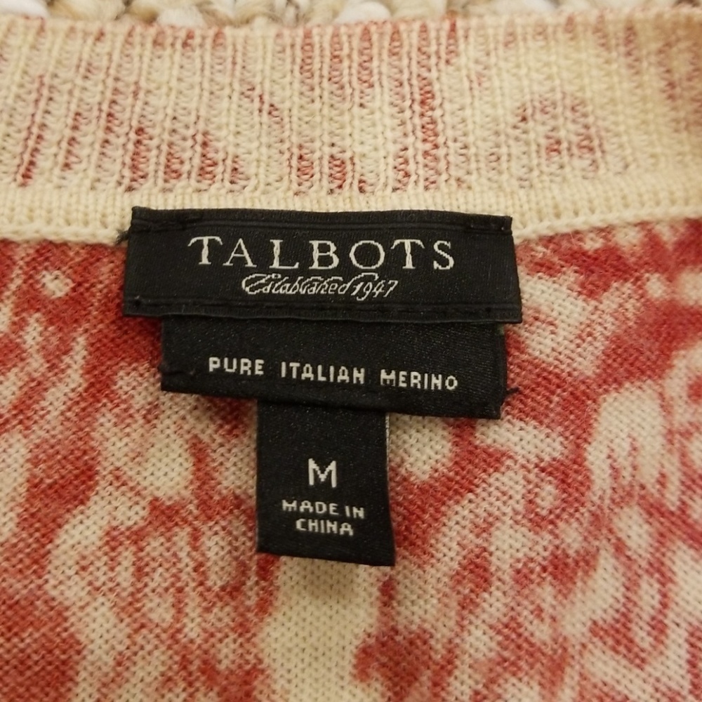 Talbots Rust With Tan Printed Size M Cardigan - image 5